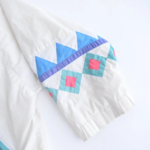 Vintage 90's London Fog White &  Blue Zip Up Light Jacket Size Medium - Picture 5 of 15